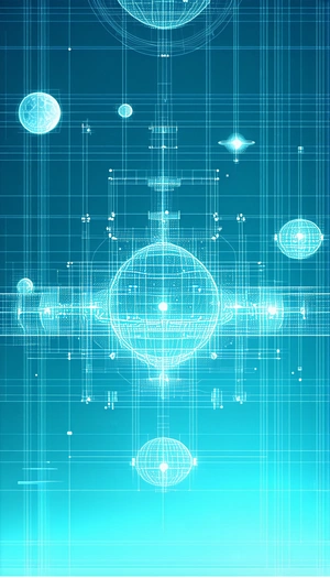 In The Image, There Is A Blue And White Spacecraft With A Large Sphere In The Center