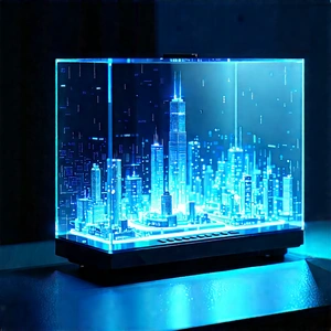 Smart Home Device With Data Visualization With Blue White