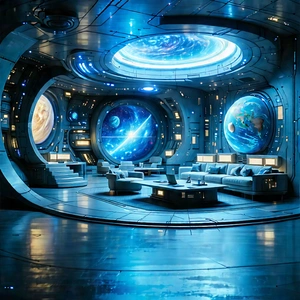 Futuristic Tech Startup Office With Futuristic Room,