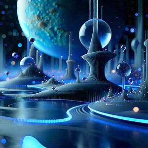 (futuristic:1.39) digital workspace