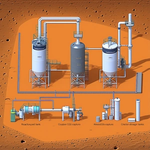 computer-generated illustration factory refinery