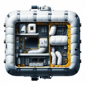 The Image Is A 3d Illustration Of A Space Shuttle, Showcasing Its Various Components