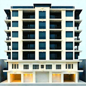 Urban Octane Render: Modern apartment complex with ornate details