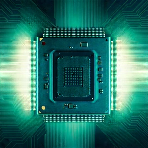 Close-up of microprocessor