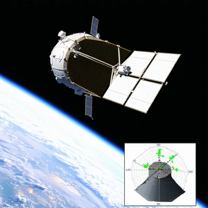 A Spacecraft, Possibly A Satellite, Flying Through The Sky