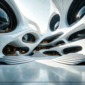 Tech Professional Photography: (futuristic:1.37) Innovation Hub With Large, Modern