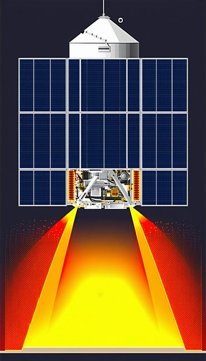 A Solar Panel With A Bright Orange Glow, Likely Due To The Sun's Rays