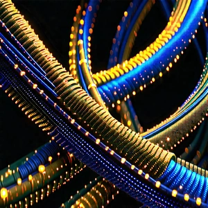 Close-up of fiber optic cables