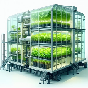 A Large, Multi-story Greenhouse Filled With Various Plants