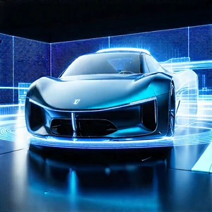 Innovative Electric Vehicle Design With Futuristic Blue