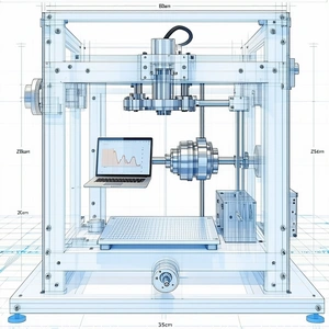 A Computer Is Sitting On A Table, Which Is Located Inside A Machine