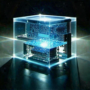 Quantum Computer With Laser Scanning With Blue Blue
