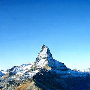 Nature Advertising Photography: Clear Sky Over Mountain Peak With Majestic Snow-capped