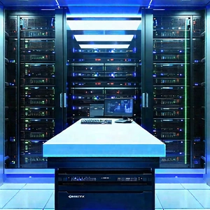 (futuristic:1.31) server room
