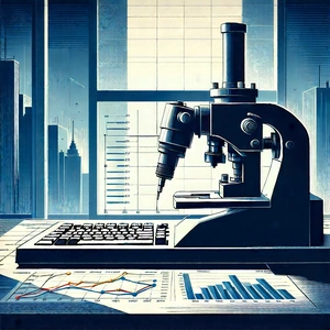 Financial Technology In Research Center With Black White