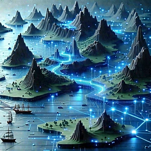 Tech Hdr Photography: Blockchain Network Visualization With World Blue