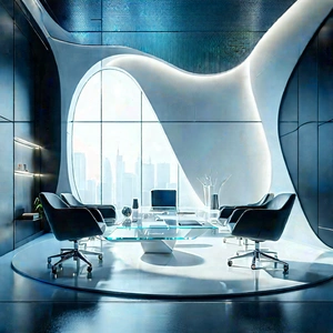 (futuristic:1.23) Tech Startup Office With Modern Office
