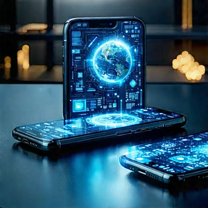 Smartphone With Data Visualization With Cell Phone