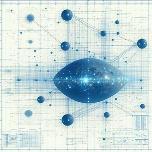 A Blue And White Drawing Of A Football Is Displayed In A Blue And White Grid