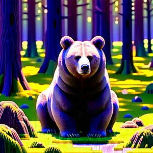 Nature Concept Art: Bear in forest environment