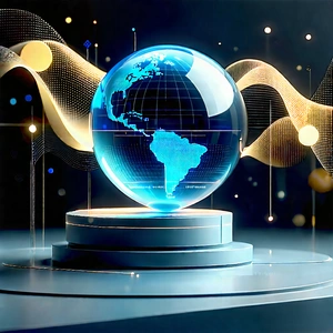 Artificial Intelligence Visualization With Blue White