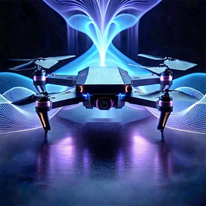 Drone With Holographic Display With Drone Purple