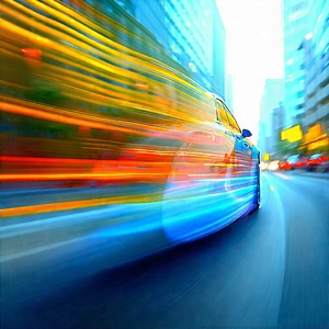 Abstract Tilt-shift Photography: Rhythmic Motion Captured In Abstract Form With Driving Down
