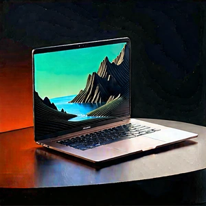 Laptop With (digital:1.1) Artwork With Laptop Computer