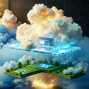 (cloud:1.36) Computing Visualization With Computer Laptop