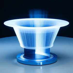 A Blue Light Source, Possibly A Light Bulb Or A Blue Light, Emanating From A Central Point