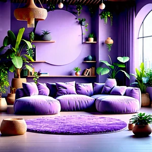 Lifestyle Advertising Photography: Cozy living room with plants and natural elements