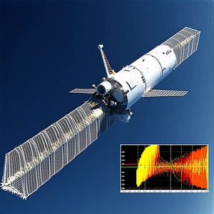 A Spacecraft, Possibly A Satellite, Floating In The Sky