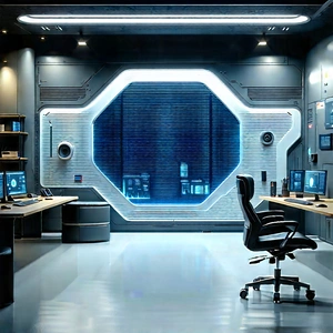 (futuristic:1.19) Tech Startup Office With Futuristic Office