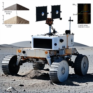 A White Robotic Vehicle, Possibly A Rover, Sitting On A Dirt Surface