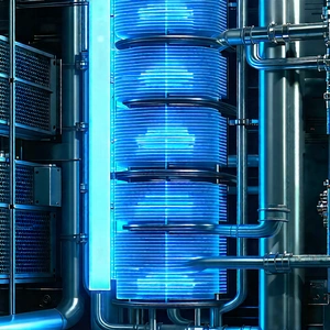 Close-up Of Cooling System With Large Blue