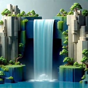 Nature Minimalist Design: Waterfall in dry season