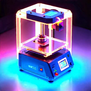 3d Printer With Neon Accents With Blue Orange