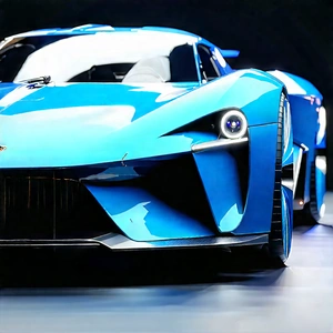 Automotive Technology In Design Studio With Blue Sports