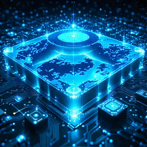 Tech Blender Artwork: Educational Technology In Field Deployment With Blue, Three-dimensional