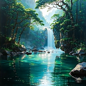 (digital:1.44) Transformation Visualization With Serene Scene