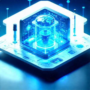 Innovative Medical Technology Design With Blue White