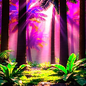 Nature Professional Photography: Tropical Plants In Sunlit Clearing With Image, There
