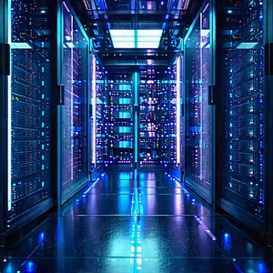 Server rack with holographic projection