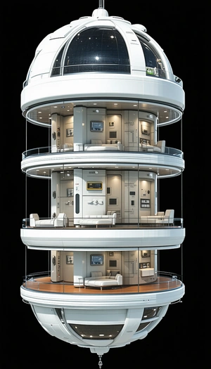 A Large, Futuristic-looking Space Station Is Shown In A 3d Model
