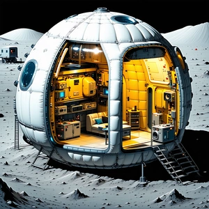 futuristic illustration space station