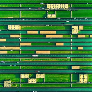 Urban Macro Photography: Aerial view of city blocks