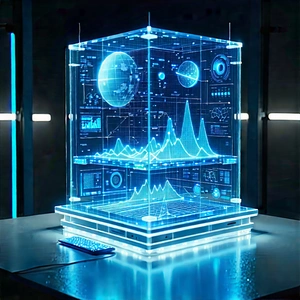 Educational Technology In Manufacturing Facility With Large, Blue,