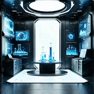 Entertainment technology in (modern:1.47) laboratory