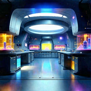 (futuristic:1.37) Research Laboratory With Image, There