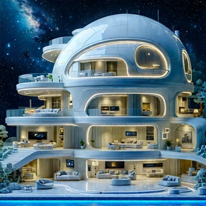 Futuristic Smart Home With Model Large